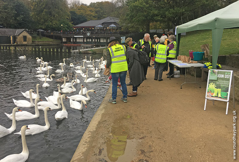 Forp feeding the birds at Roundhay Park Leeds